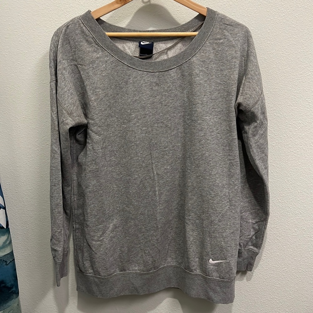 Nike, sweater, fleece lined, grey, large